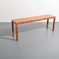 Milo Baughman Burl Console Table - Sold for $1,250 on 02-06-2021 (Lot 431).jpg
